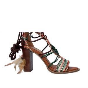 NEW EXE women's shirley high heel sandal in tan/green